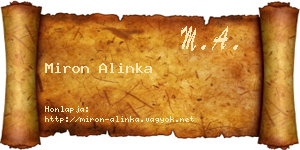 Miron Alinka névjegykártya